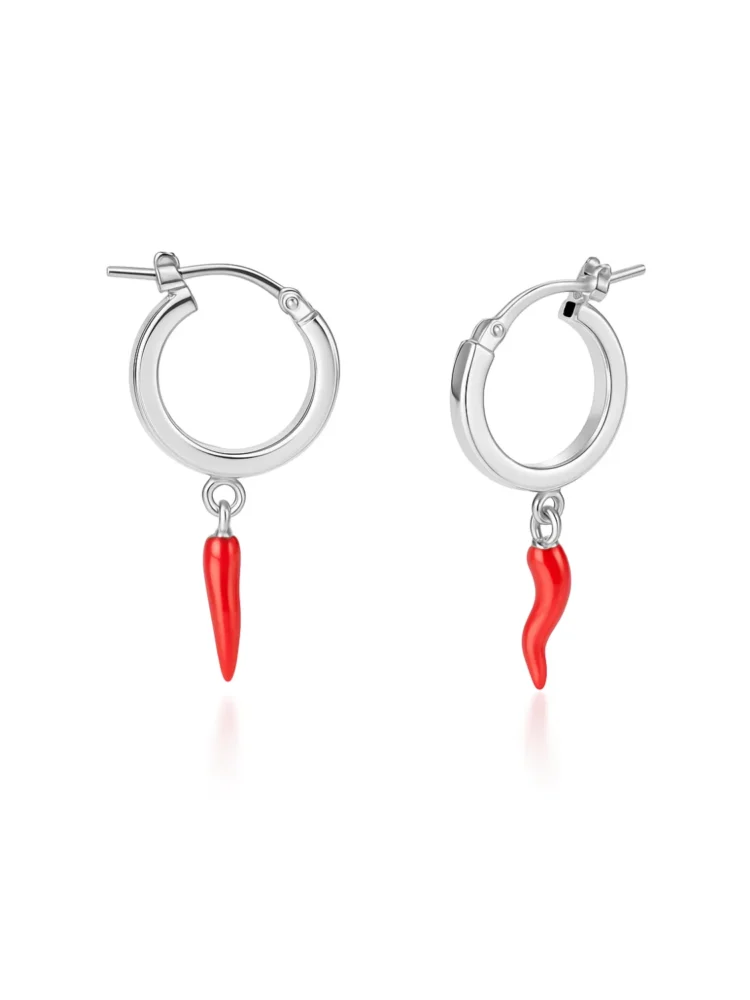 Orecchini a Cerchio con Cornicello
