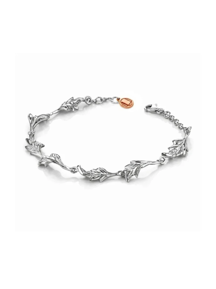 bracciale donna argento 925 foglie elegante
