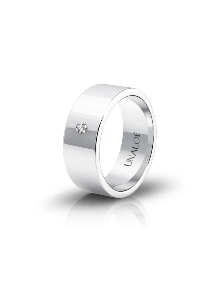 Fedina Argento925 Liscio con Diamante
