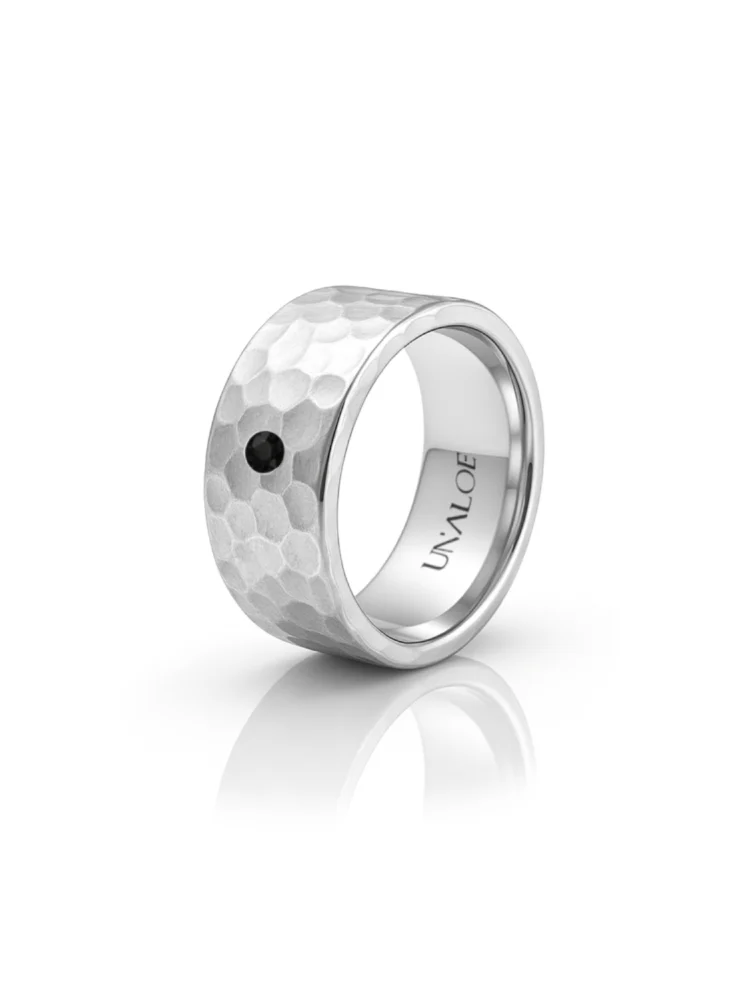 Fedina Argento925 Martellato con Diamante