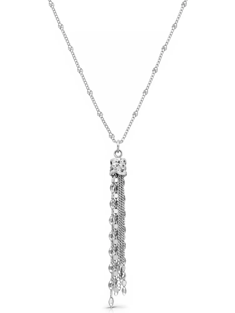 Collana Frange Argento 925 con Catene Pendenti Elegante