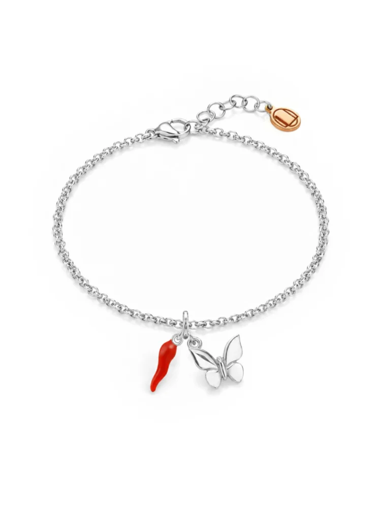 Bracciale Farfalla e Corno Rosso