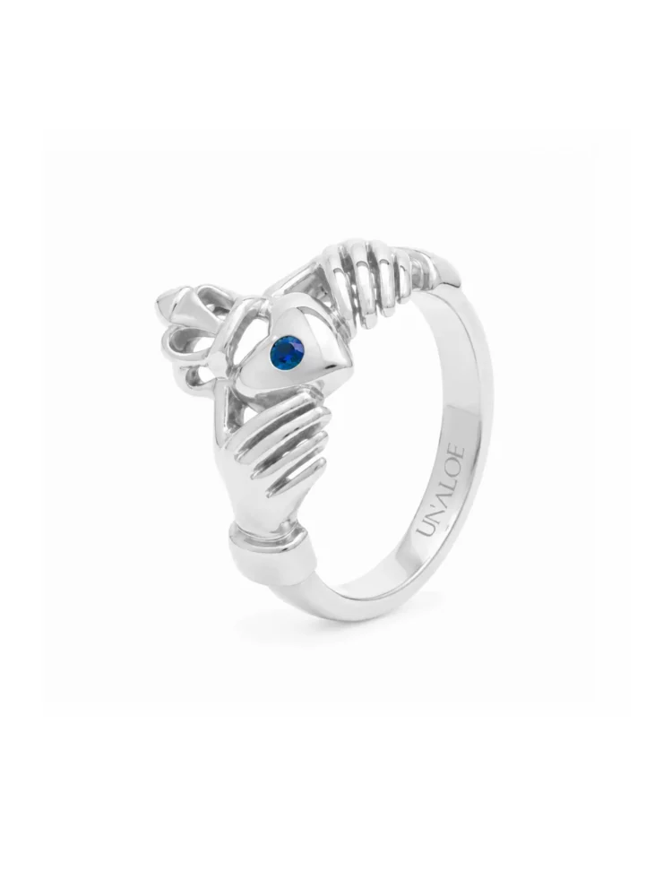 Anello Claddagh argento 925 con zaffiro Unaloe Anello donna simbolico