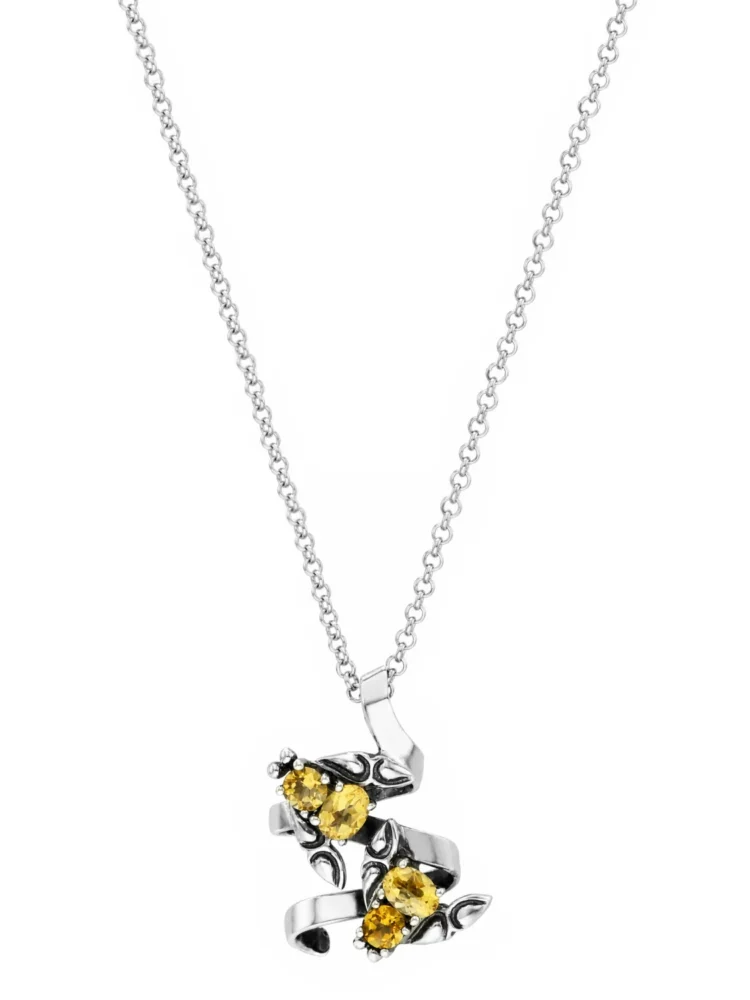 collana Fly con pietre gialle argento 925