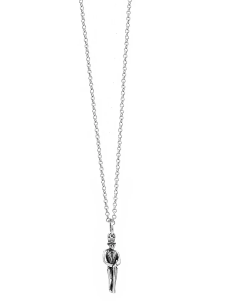 Collana uomo con cappello a cilindro argento 925 Unaloe