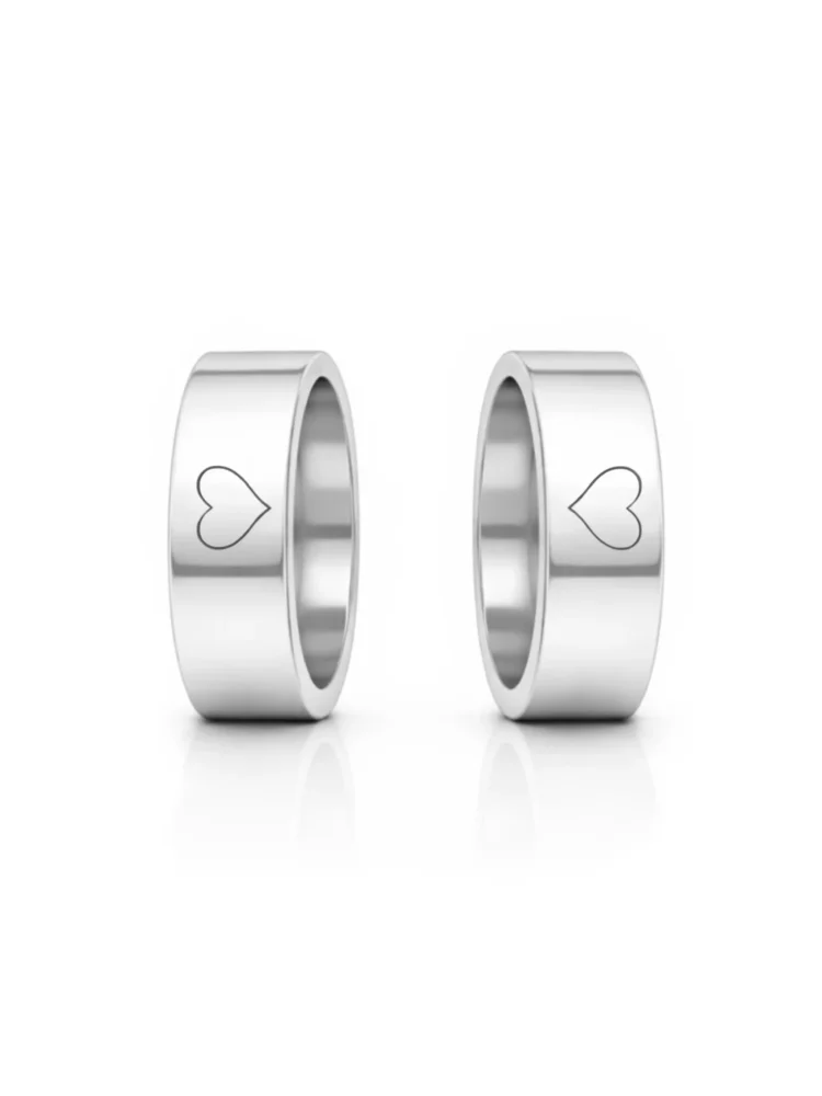 Anelli di coppia in Argento 925 Duo Cuore con incisione personalizzata