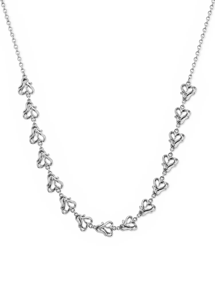 Collana cuori minimal Argento 925 Unaloe con cuori stilizzati