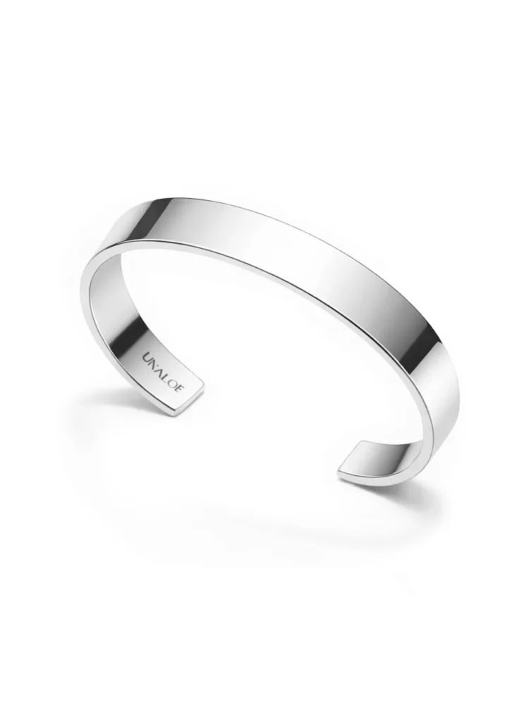 Bracciale rigido minimal Argento 925 Silver fascia larga Unaloe