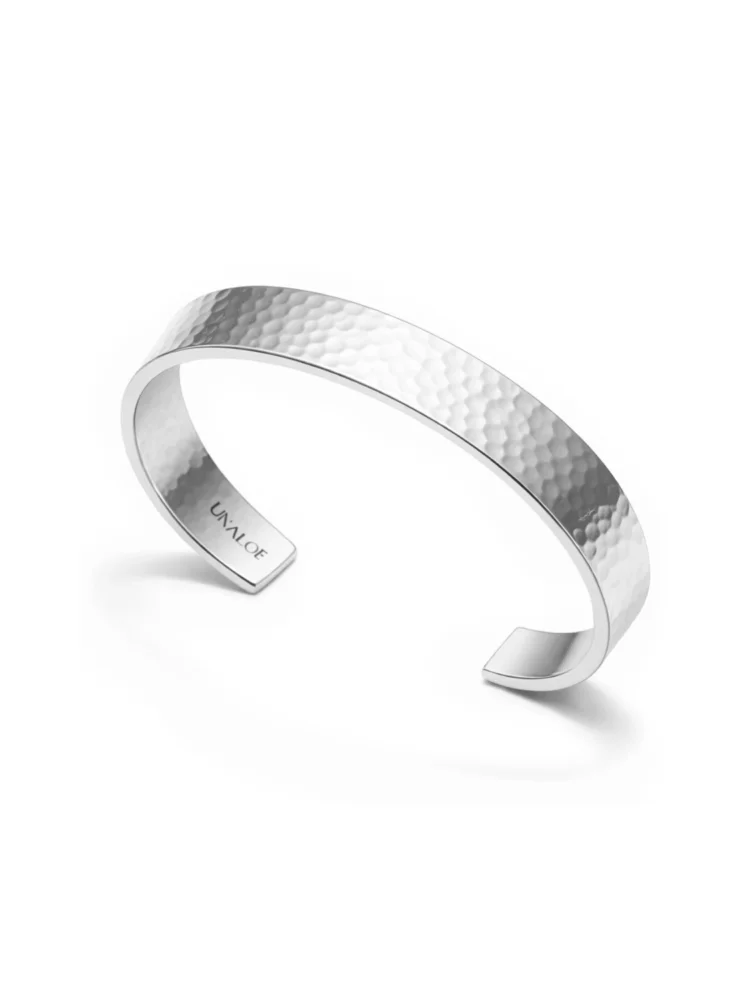 Bracciale a fascia martellato Argento 925 BR502 Silver Unaloe